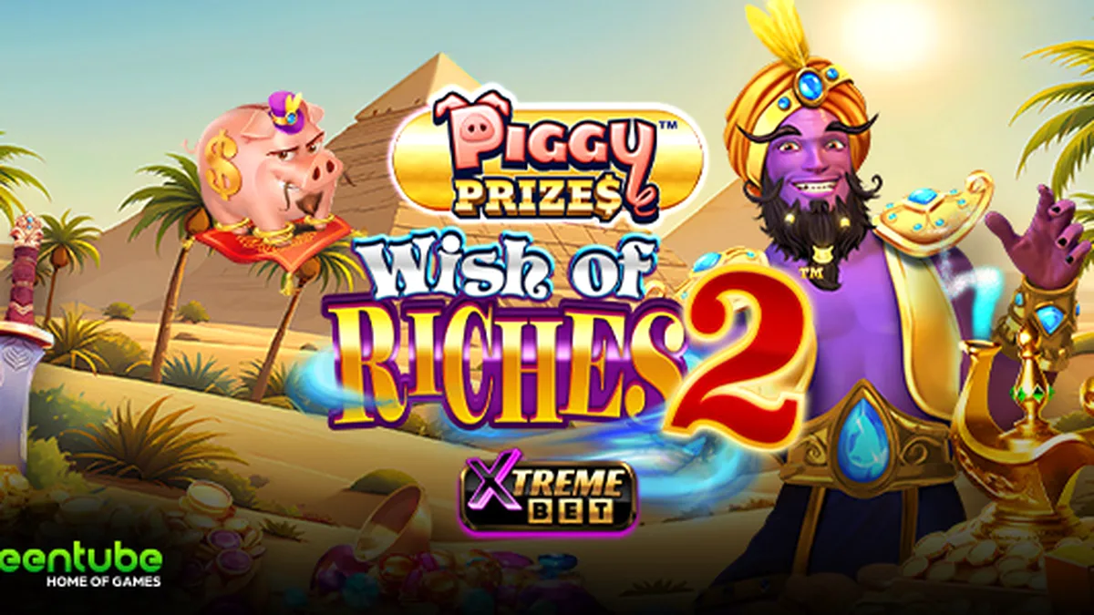Interface colorida e mágica do slot Piggy Prizes Wish of Riches 2